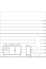 Arges Konsol 2 Raflı 3 Çekmeceli 2 Kapaklı 132x30x83 - S144M044V16A