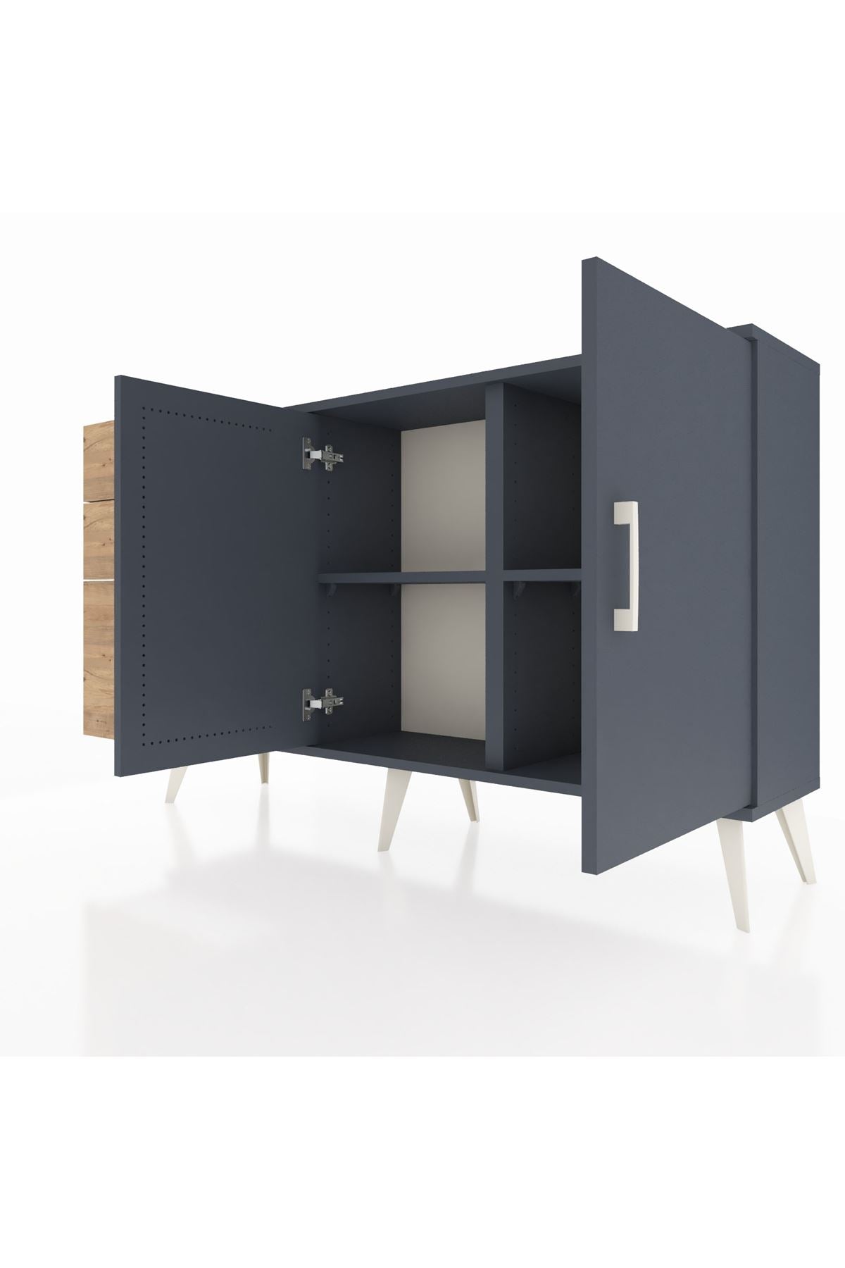 Arges Konsol 2 Raflı 3 Çekmeceli 2 Kapaklı 132x30x83 - S144M044V18A