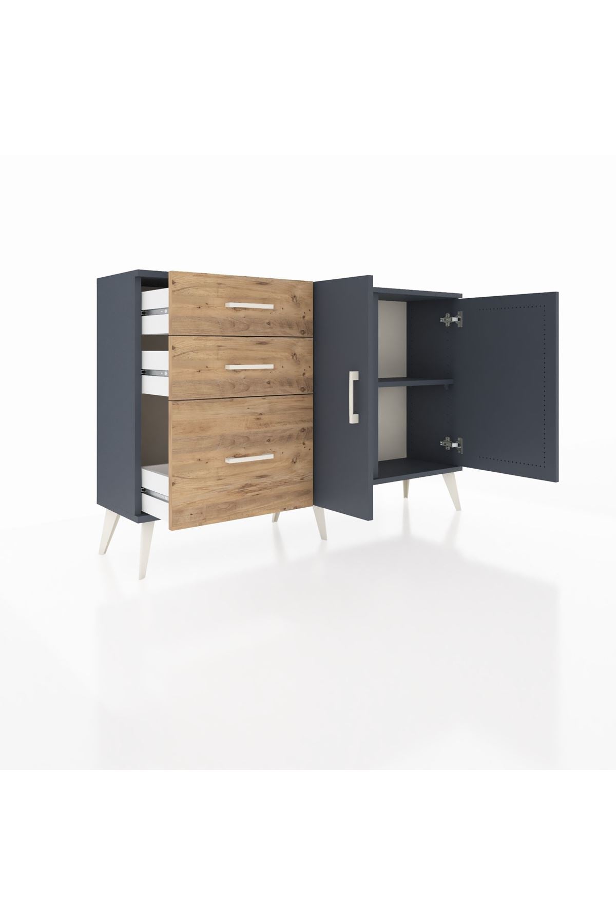 Arges Konsol 2 Raflı 3 Çekmeceli 2 Kapaklı 132x30x83 - S144M044V18A