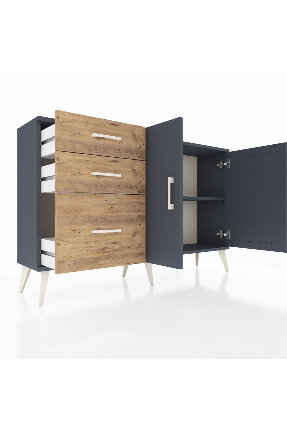 Arges Konsol 2 Raflı 3 Çekmeceli 2 Kapaklı 132x30x83 - S144M044V18A