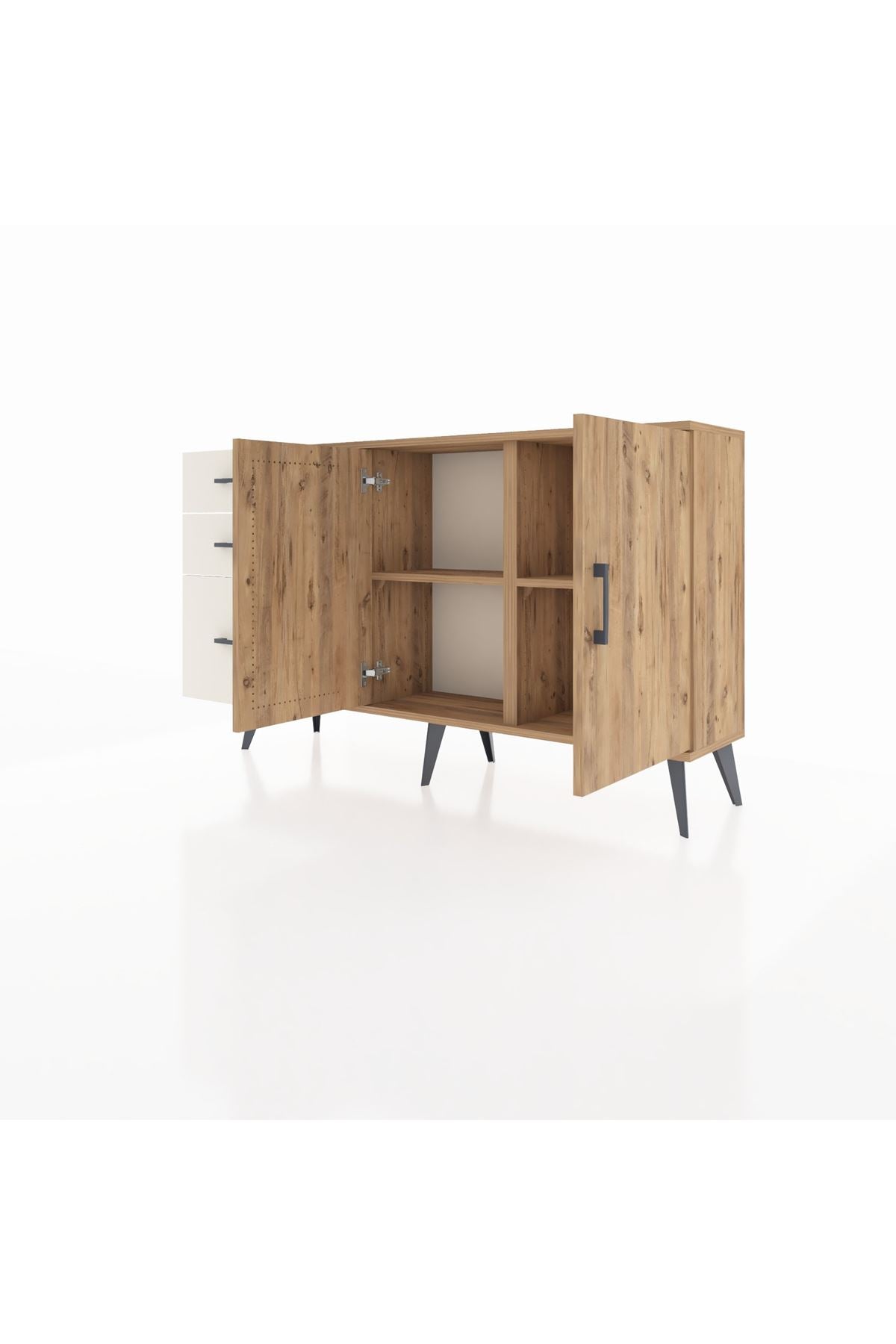 Arges Konsol 2 Raflı 3 Çekmeceli 2 Kapaklı 132x30x83 - S144M044V19A