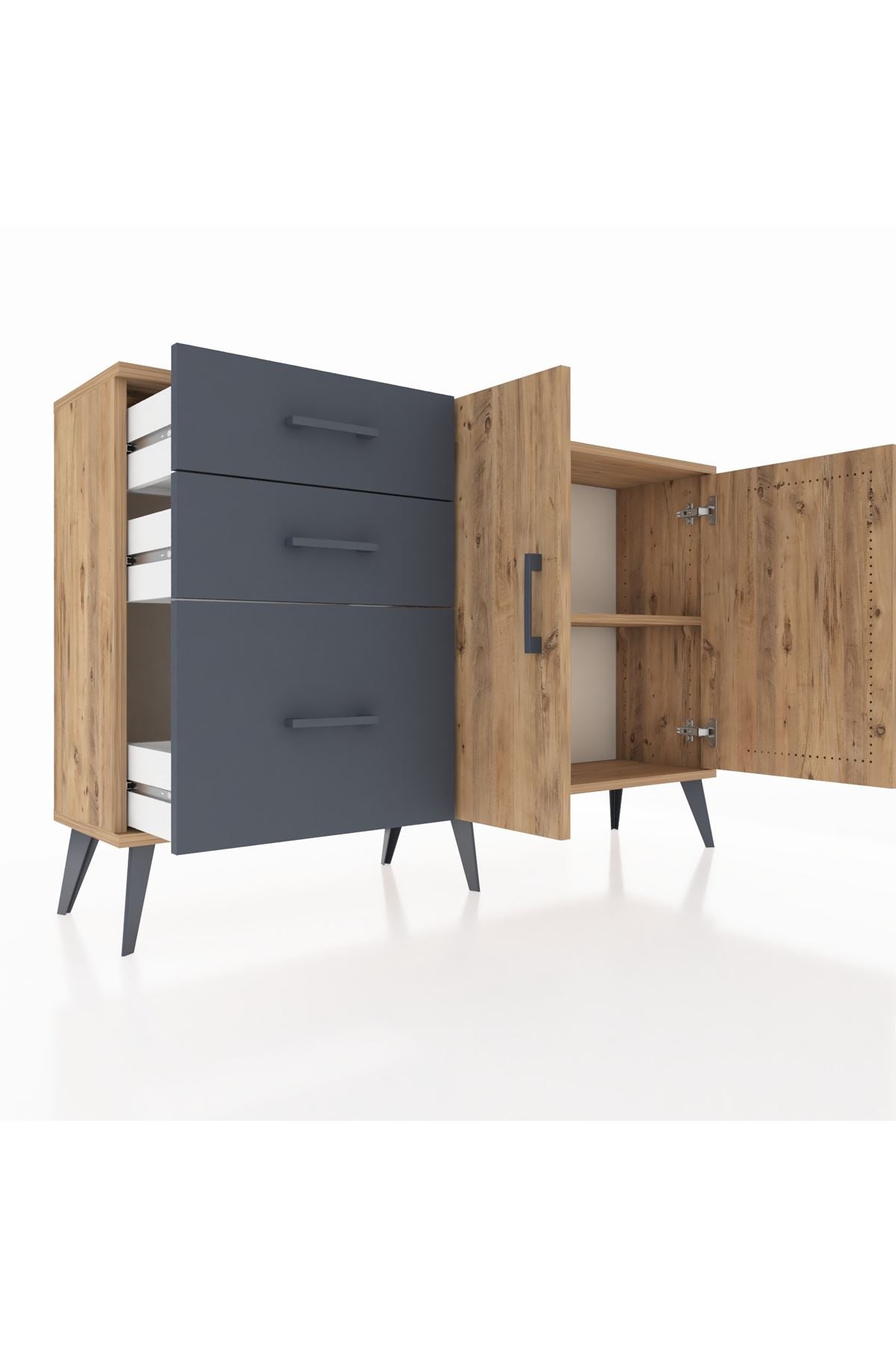 Arges Konsol 2 Raflı 3 Çekmeceli 2 Kapaklı 132x30x83 - S144M044V20A