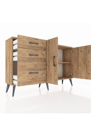 Arges Konsol 2 Raflı 3 Çekmeceli 2 Kapaklı 132x30x83 - S144M044V21A