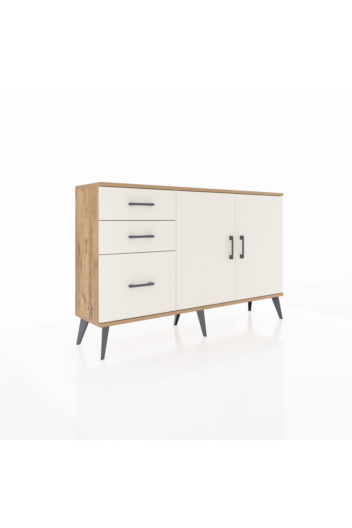 Arges Konsol 2 Raflı 3 Çekmeceli 2 Kapaklı 132x30x83 - S144M044V22A