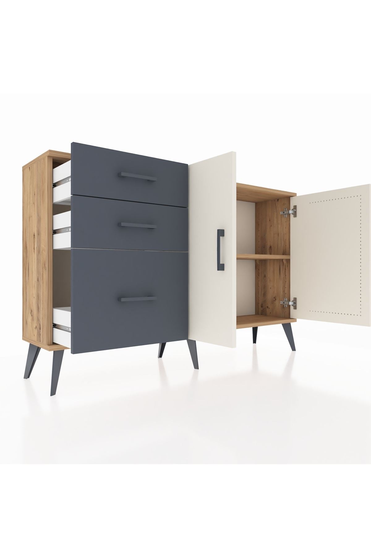 Arges Konsol 2 Raflı 3 Çekmeceli 2 Kapaklı 132x30x83 - S144M044V23A