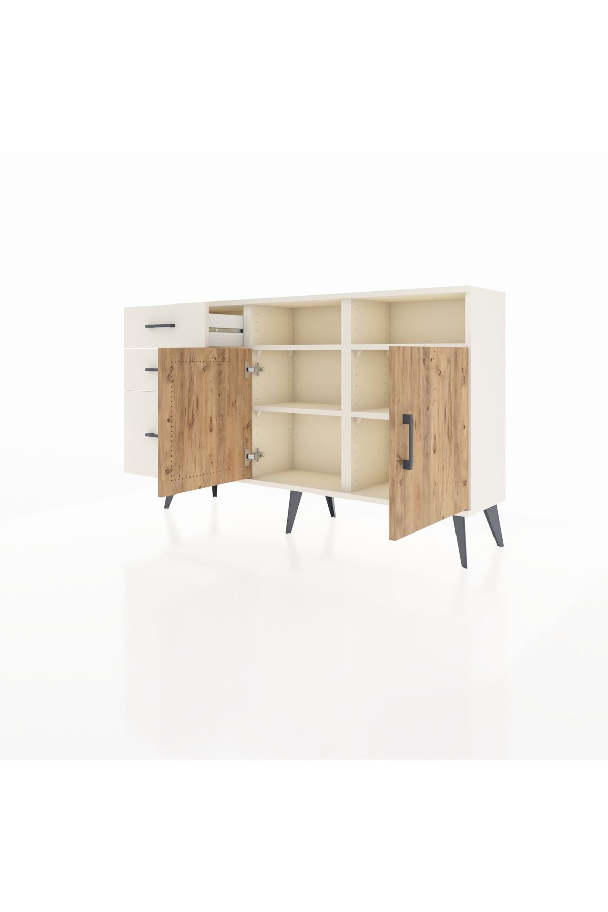 Arges Konsol 4 Raflı 3 Çekmeceli 2 Kapaklı 132x30x83 - S144M045V01A