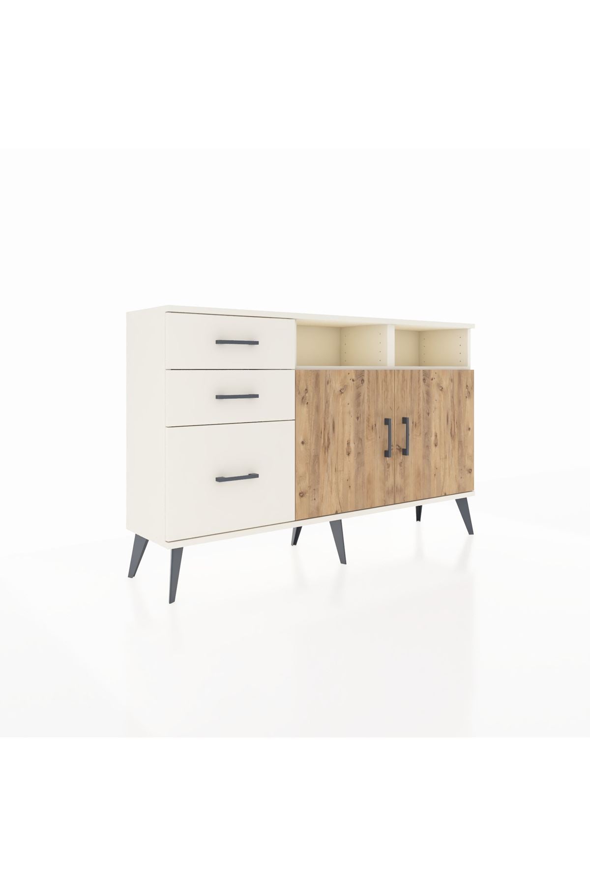 Arges Konsol 4 Raflı 3 Çekmeceli 2 Kapaklı 132x30x83 - S144M045V01A