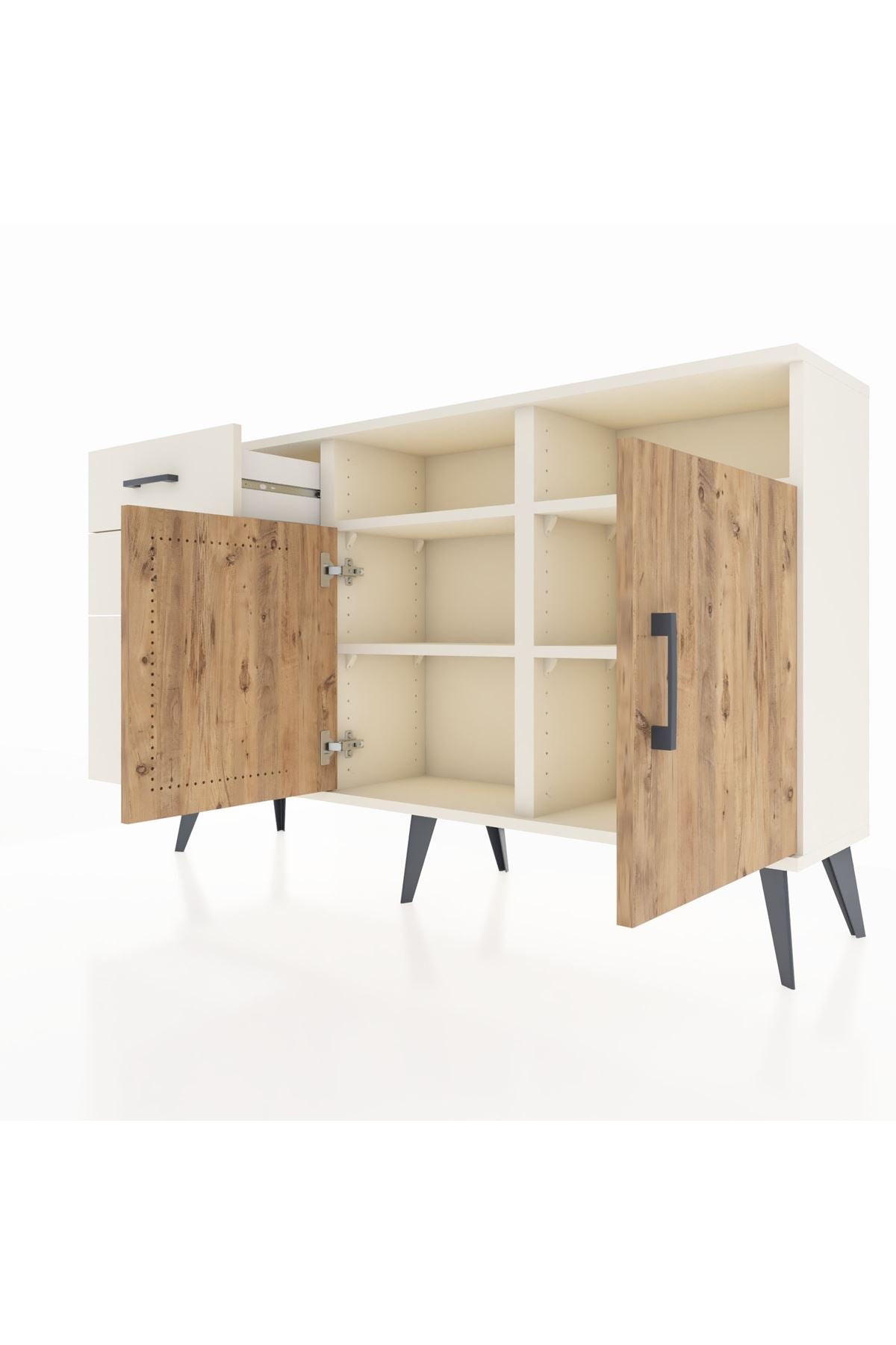 Arges Konsol 4 Raflı 3 Çekmeceli 2 Kapaklı 132x30x83 - S144M045V01A
