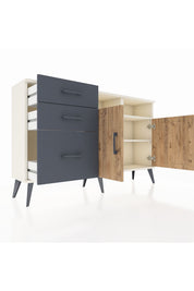 Arges Konsol 4 Raflı 3 Çekmeceli 2 Kapaklı 132x30x83 - S144M045V02A