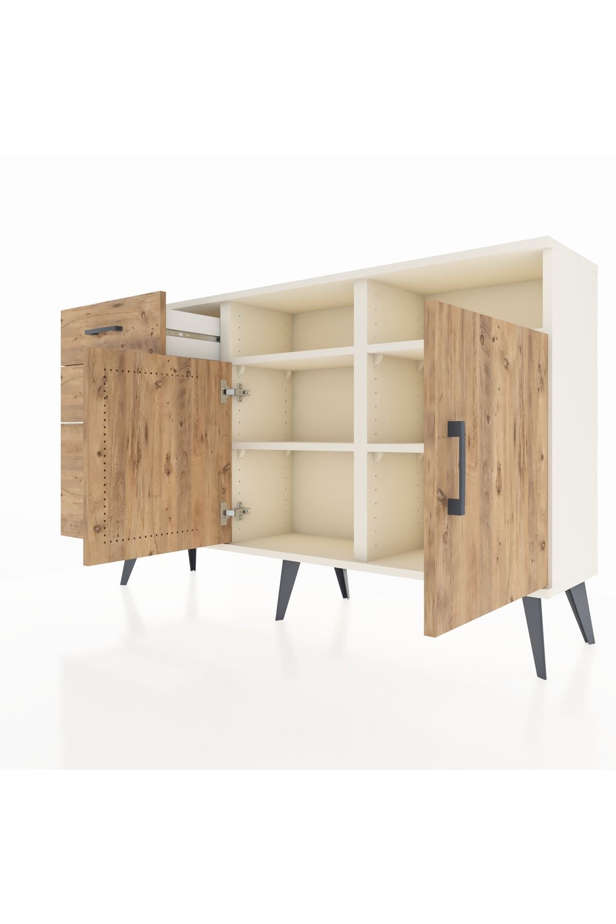 Arges Konsol 4 Raflı 3 Çekmeceli 2 Kapaklı 132x30x83 - S144M045V03A