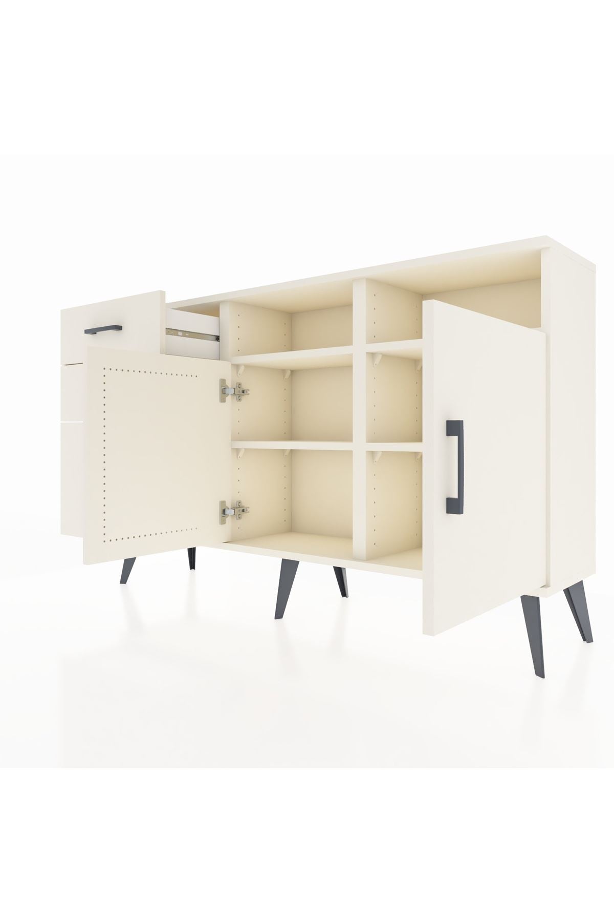 Arges Konsol 4 Raflı 3 Çekmeceli 2 Kapaklı 132x30x83 - S144M045V04A