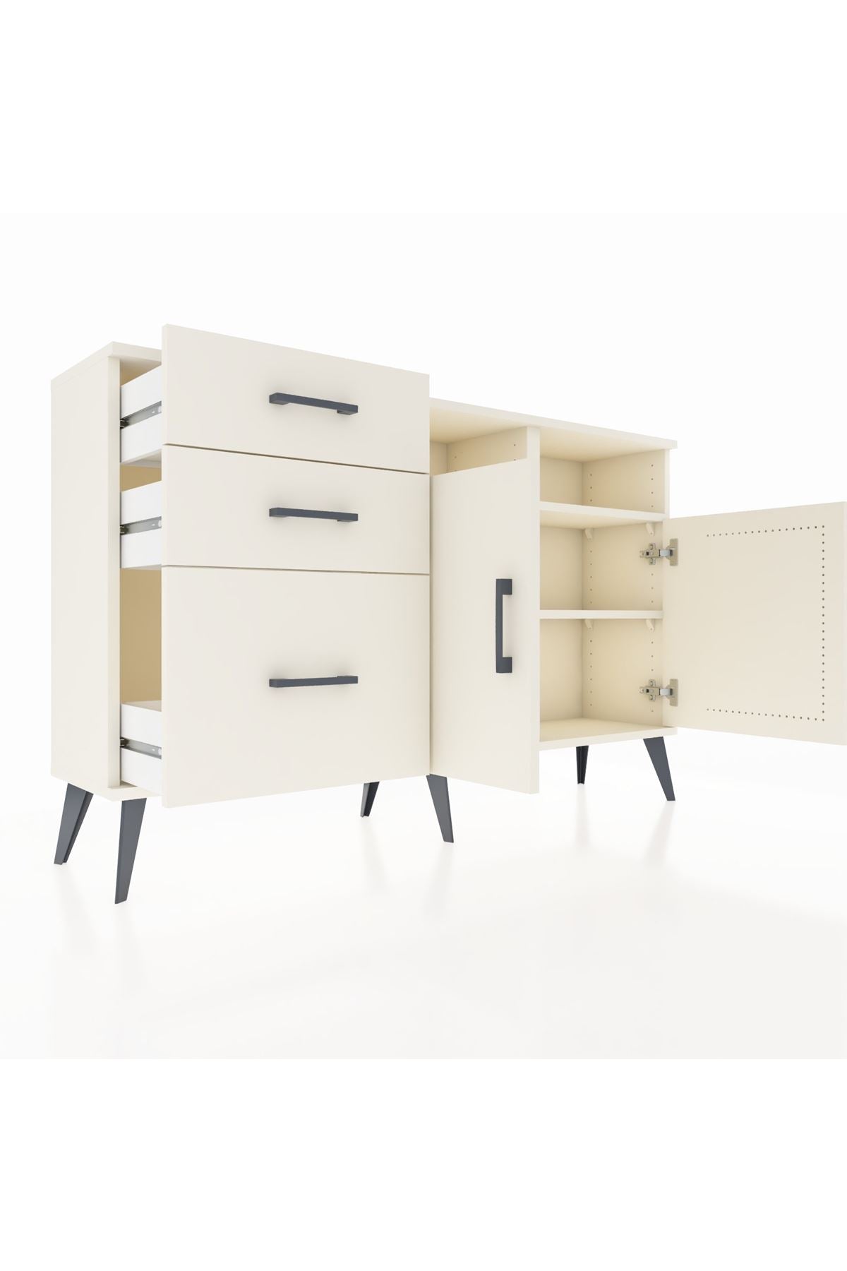 Arges Konsol 4 Raflı 3 Çekmeceli 2 Kapaklı 132x30x83 - S144M045V04A