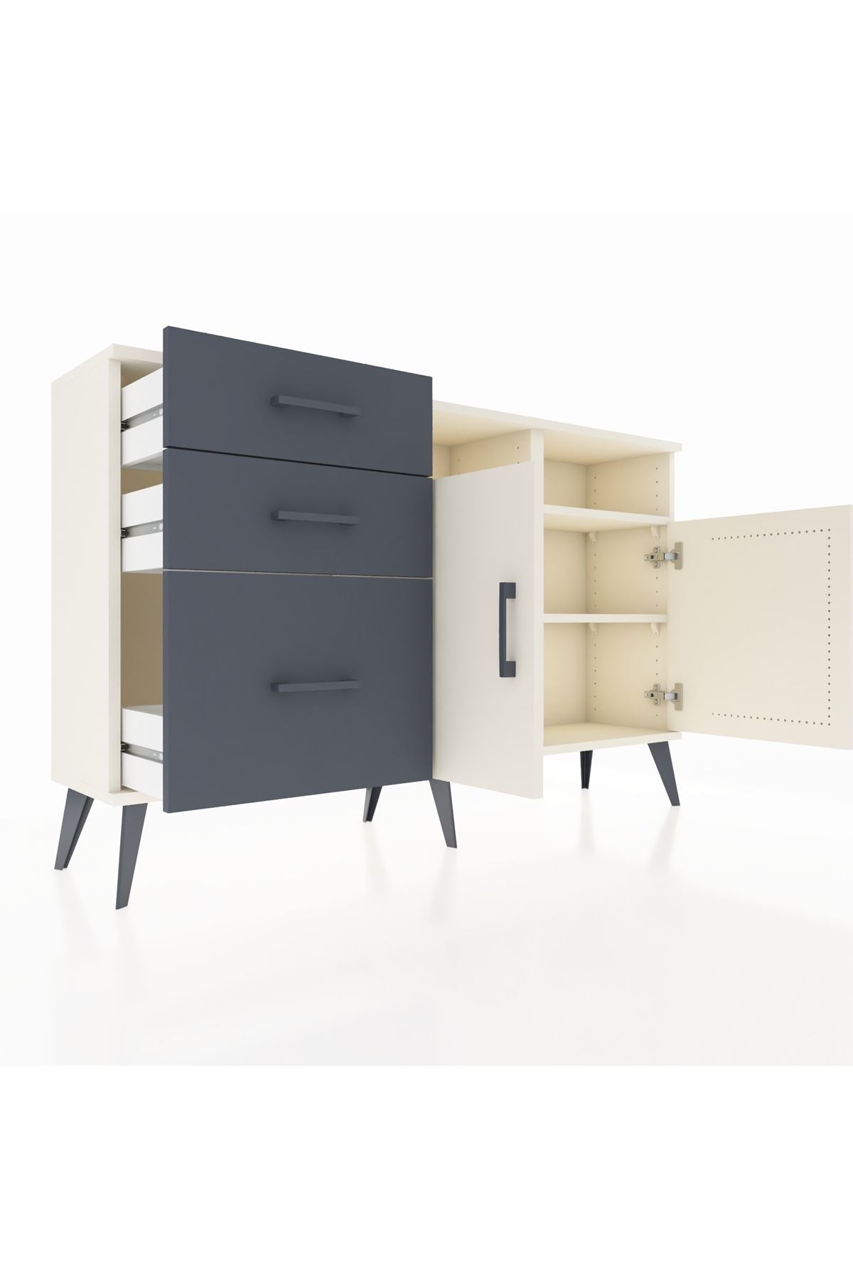 Arges Konsol 4 Raflı 3 Çekmeceli 2 Kapaklı 132x30x83 - S144M045V05A