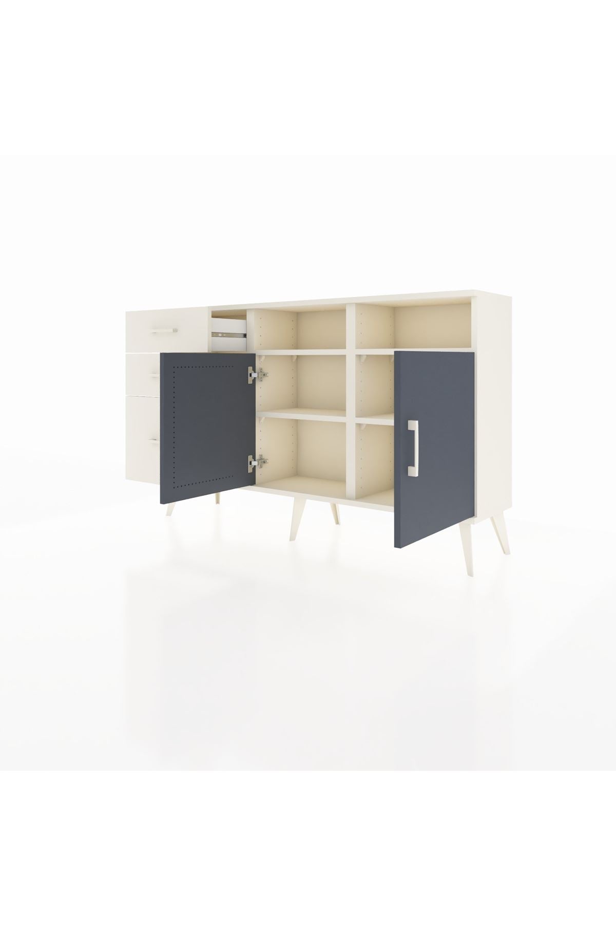 Arges Konsol 4 Raflı 3 Çekmeceli 2 Kapaklı 132x30x83 - S144M045V07A