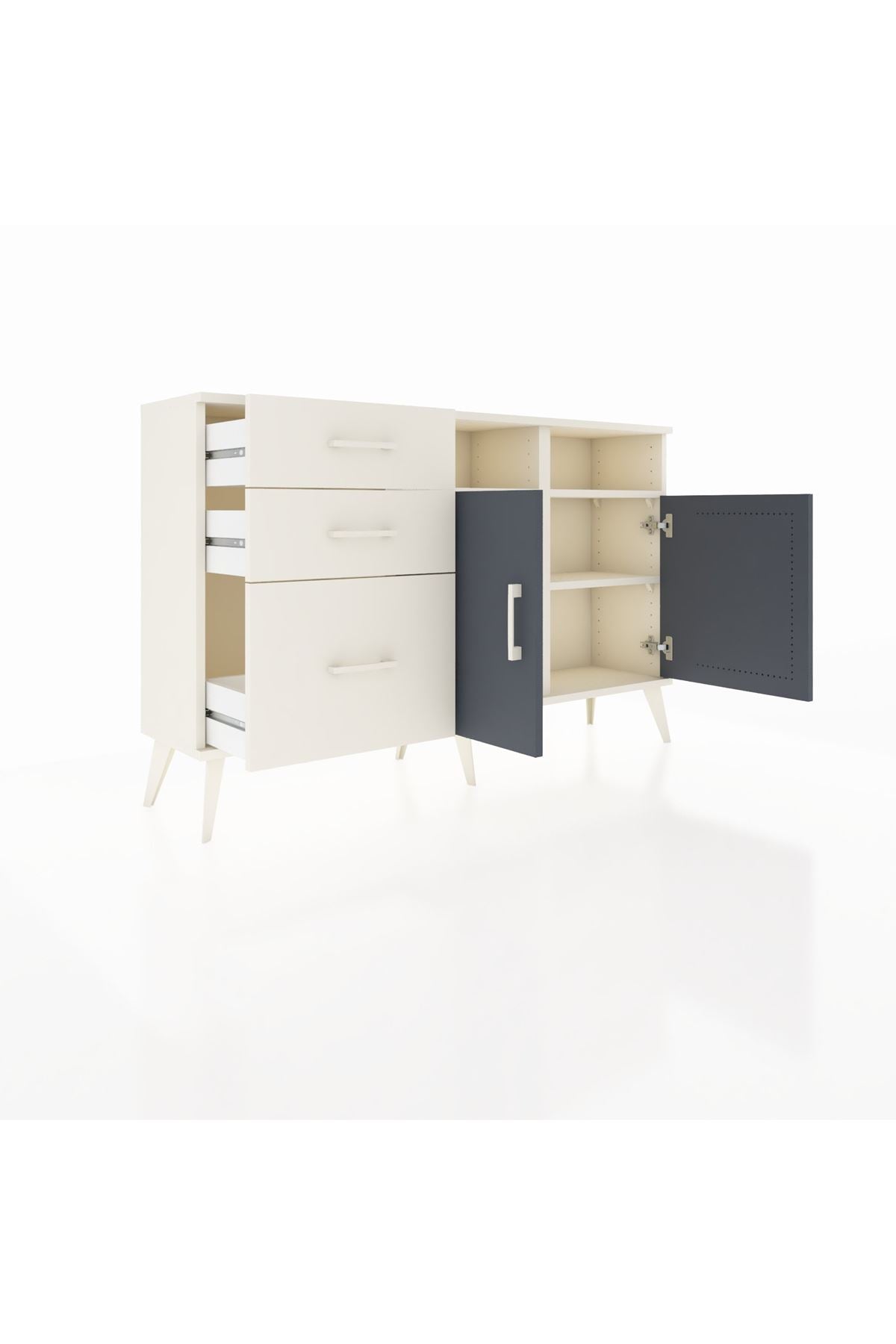 Arges Konsol 4 Raflı 3 Çekmeceli 2 Kapaklı 132x30x83 - S144M045V07A