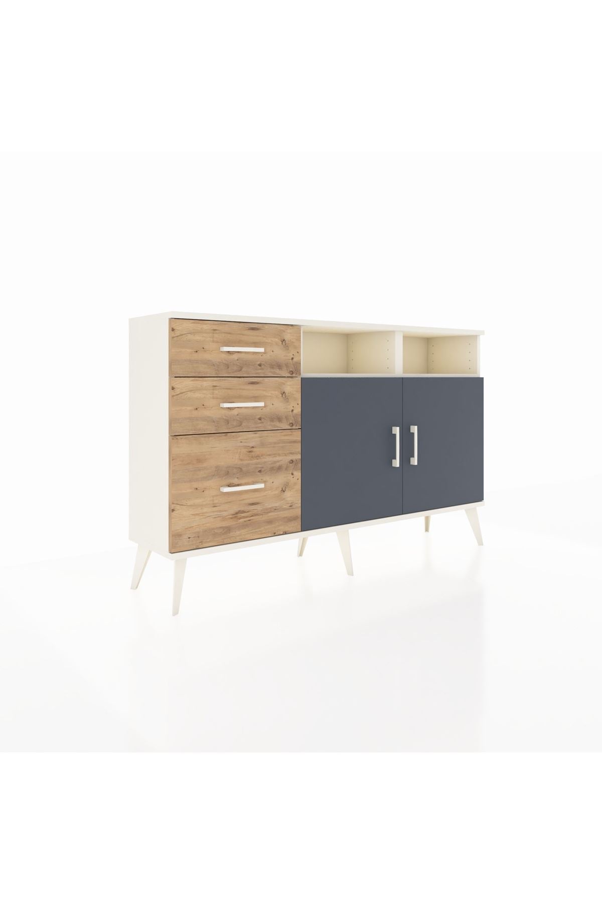 Arges Konsol 4 Raflı 3 Çekmeceli 2 Kapaklı 132x30x83 - S144M045V09A