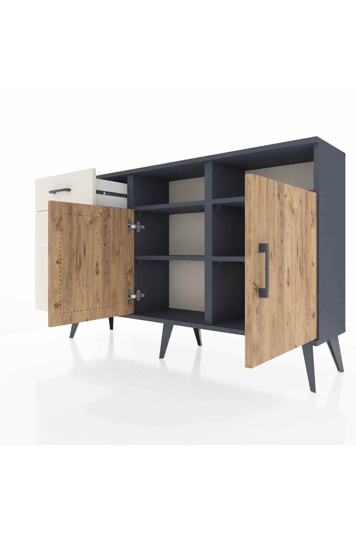Arges Konsol 4 Raflı 3 Çekmeceli 2 Kapaklı 132x30x83 - S144M045V10A
