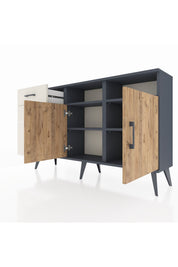 Arges Konsol 4 Raflı 3 Çekmeceli 2 Kapaklı 132x30x83 - S144M045V10A