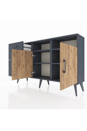 Arges Konsol 4 Raflı 3 Çekmeceli 2 Kapaklı 132x30x83 - S144M045V11A