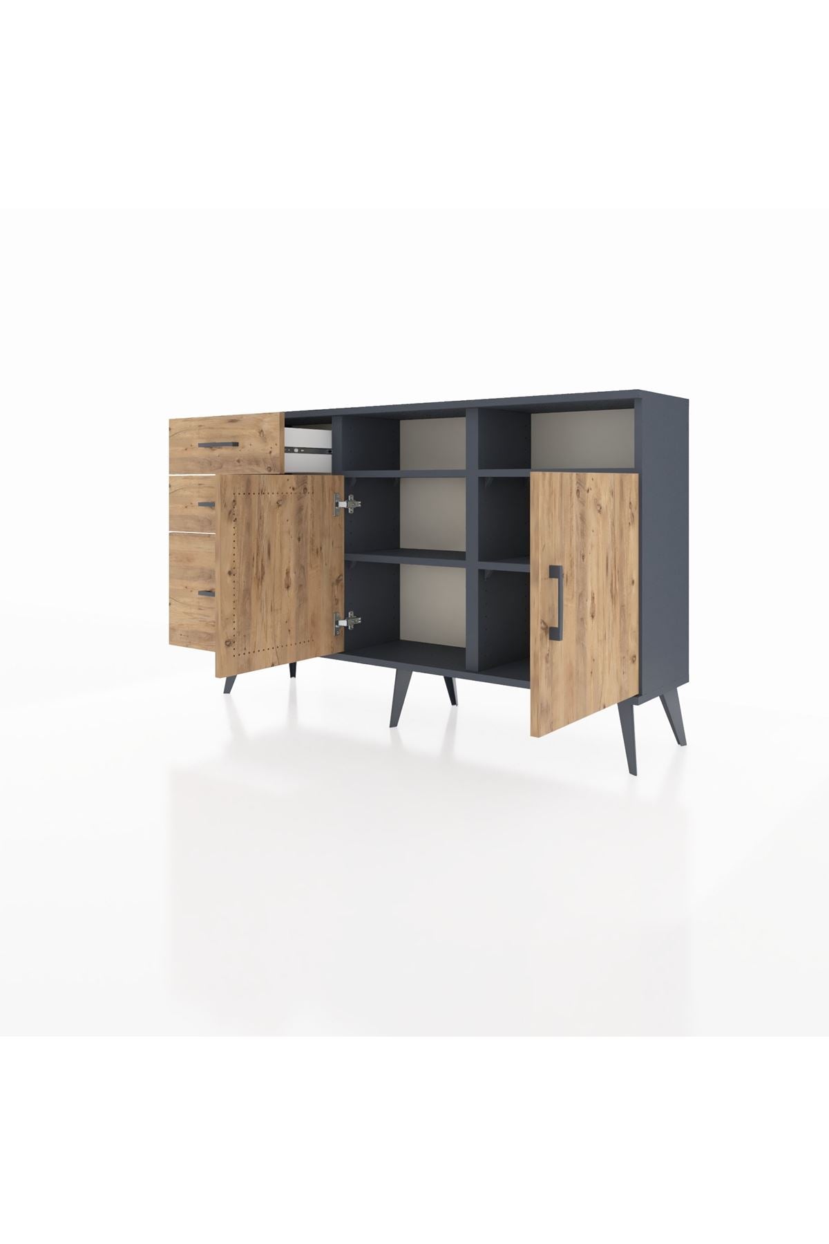 Arges Konsol 4 Raflı 3 Çekmeceli 2 Kapaklı 132x30x83 - S144M045V12A