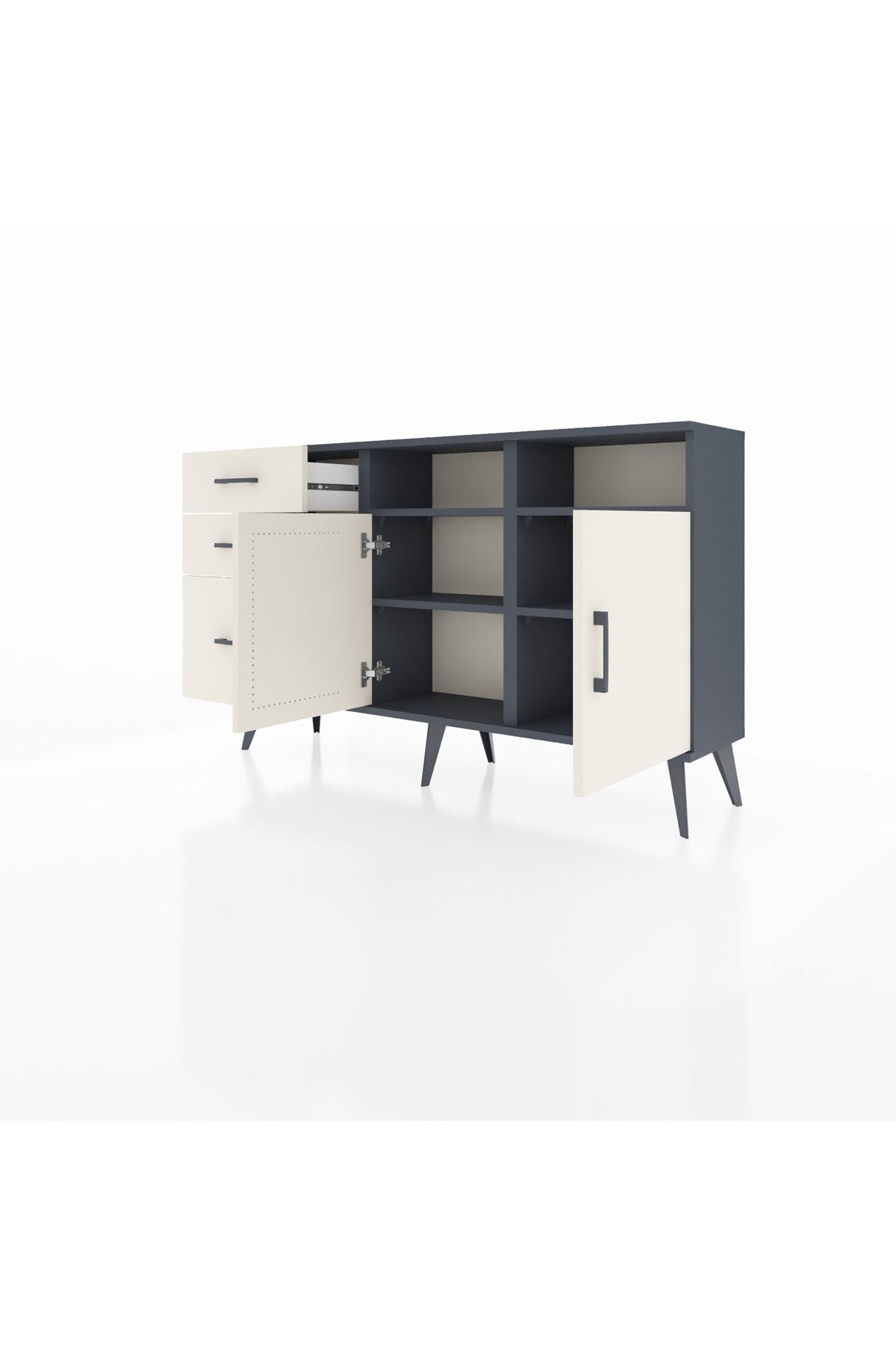 Arges Konsol 4 Raflı 3 Çekmeceli 2 Kapaklı 132x30x83 - S144M045V13A