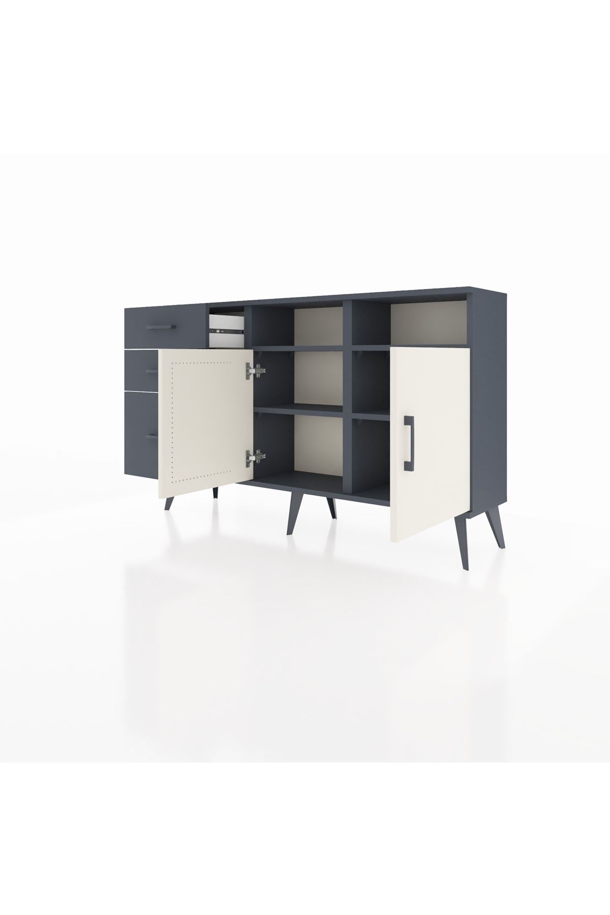 Arges Konsol 4 Raflı 3 Çekmeceli 2 Kapaklı 132x30x83 - S144M045V14A