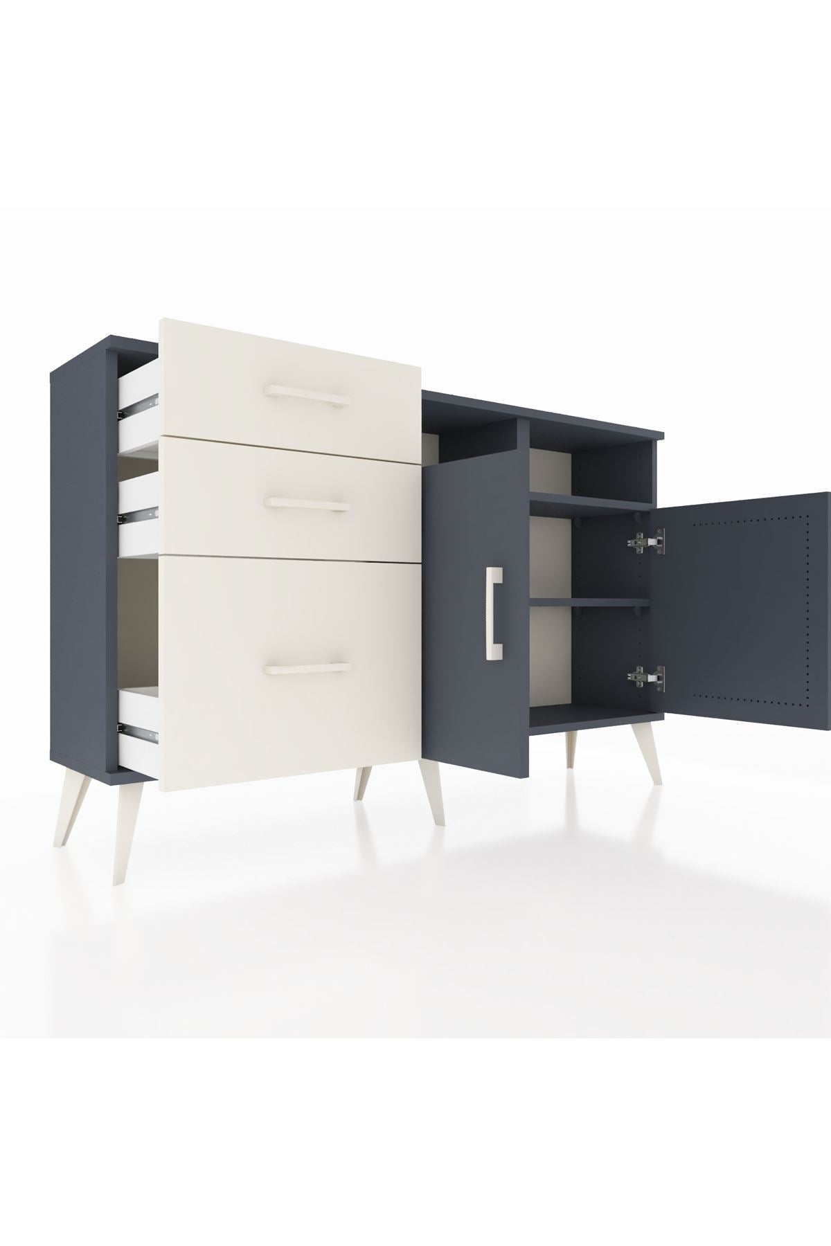 Arges Konsol 4 Raflı 3 Çekmeceli 2 Kapaklı 132x30x83 - S144M045V16A
