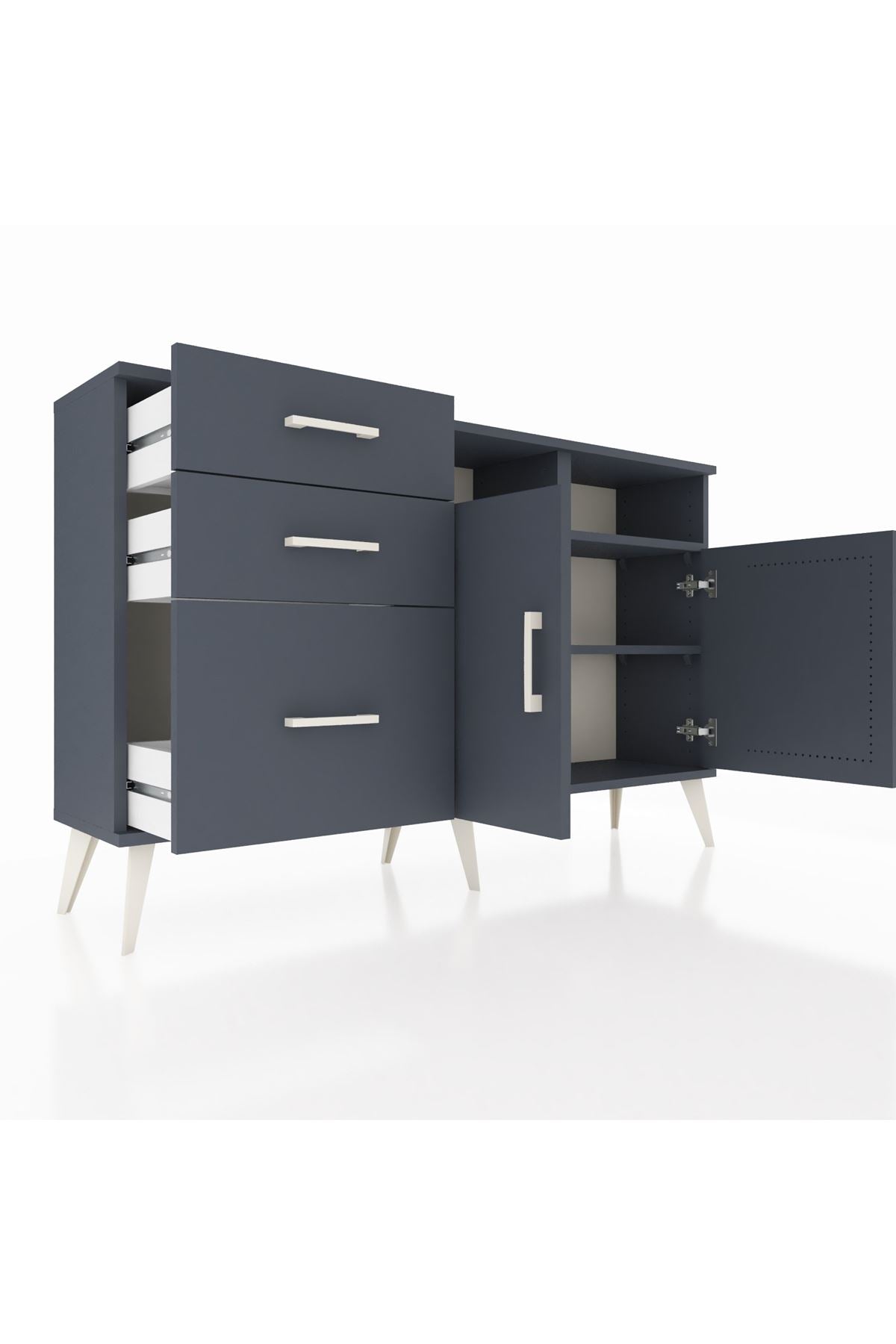 Arges Konsol 4 Raflı 3 Çekmeceli 2 Kapaklı 132x30x83 - S144M045V17A