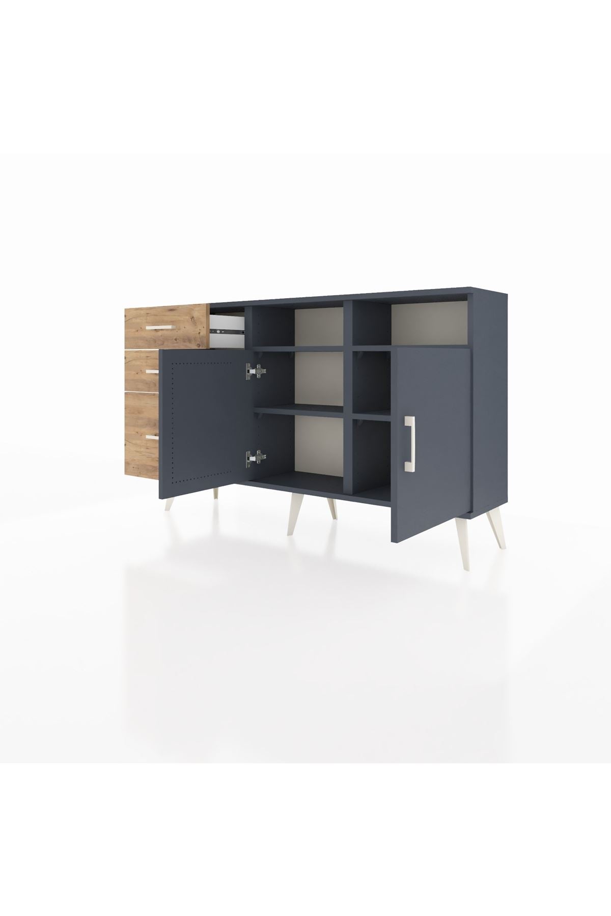 Arges Konsol 4 Raflı 3 Çekmeceli 2 Kapaklı 132x30x83 - S144M045V18A