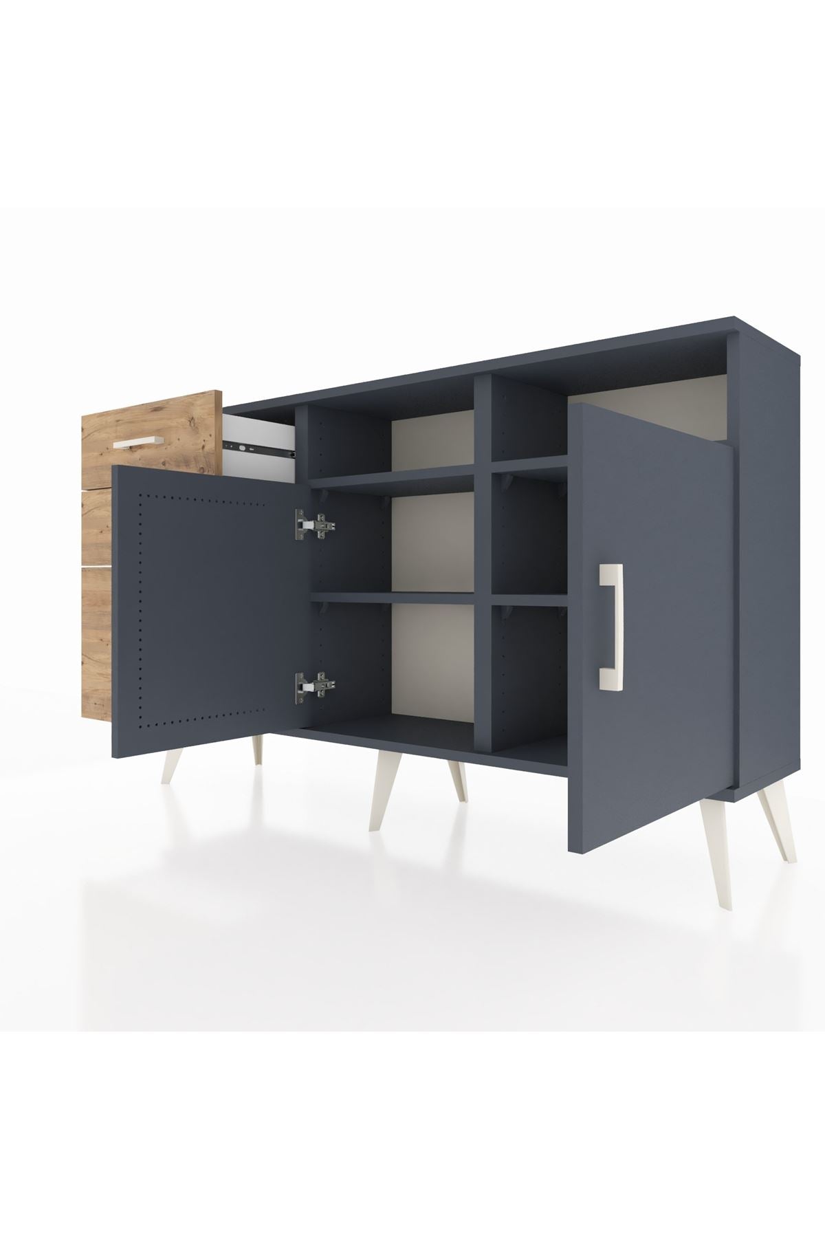 Arges Konsol 4 Raflı 3 Çekmeceli 2 Kapaklı 132x30x83 - S144M045V18A