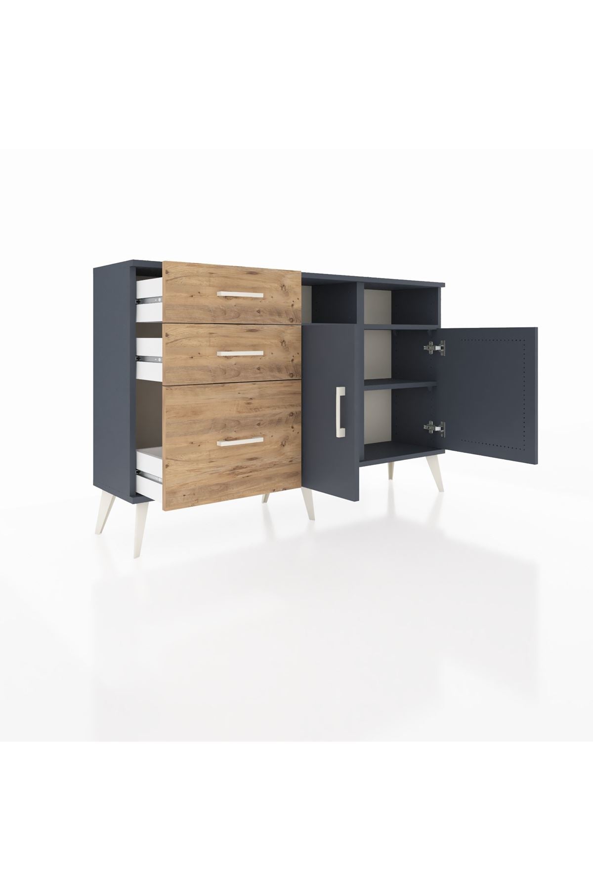 Arges Konsol 4 Raflı 3 Çekmeceli 2 Kapaklı 132x30x83 - S144M045V18A