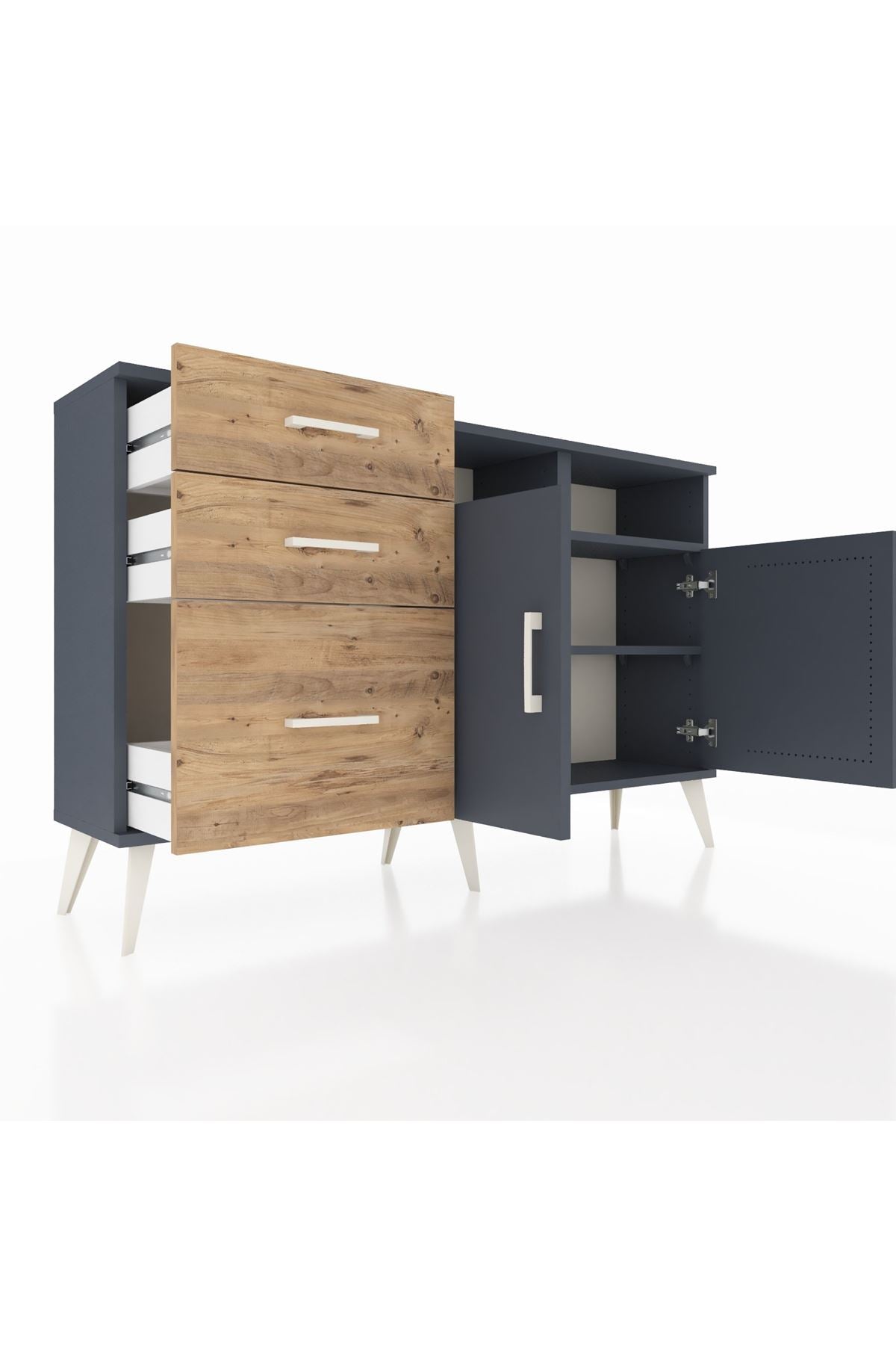 Arges Konsol 4 Raflı 3 Çekmeceli 2 Kapaklı 132x30x83 - S144M045V18A