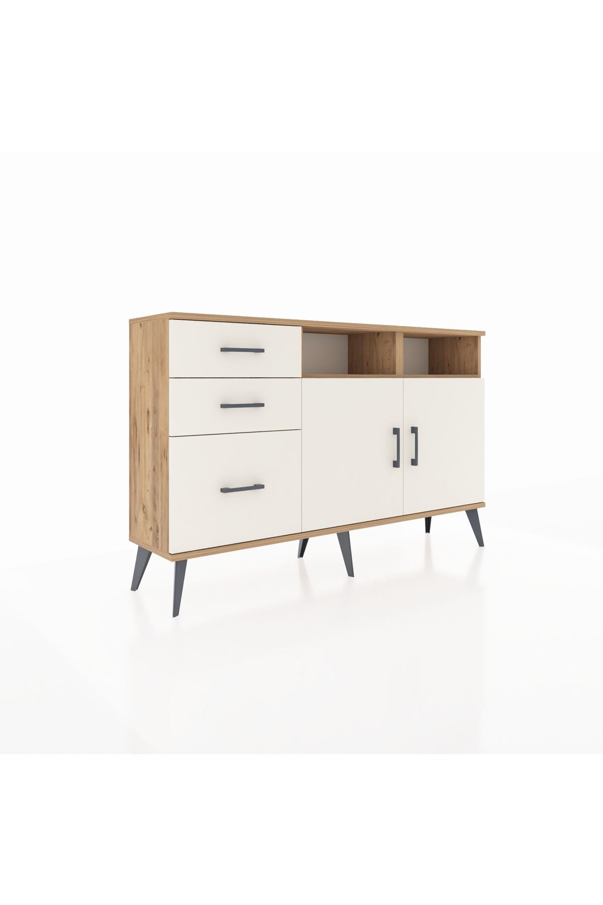 Arges Konsol 4 Raflı 3 Çekmeceli 2 Kapaklı 132x30x83 - S144M045V22A