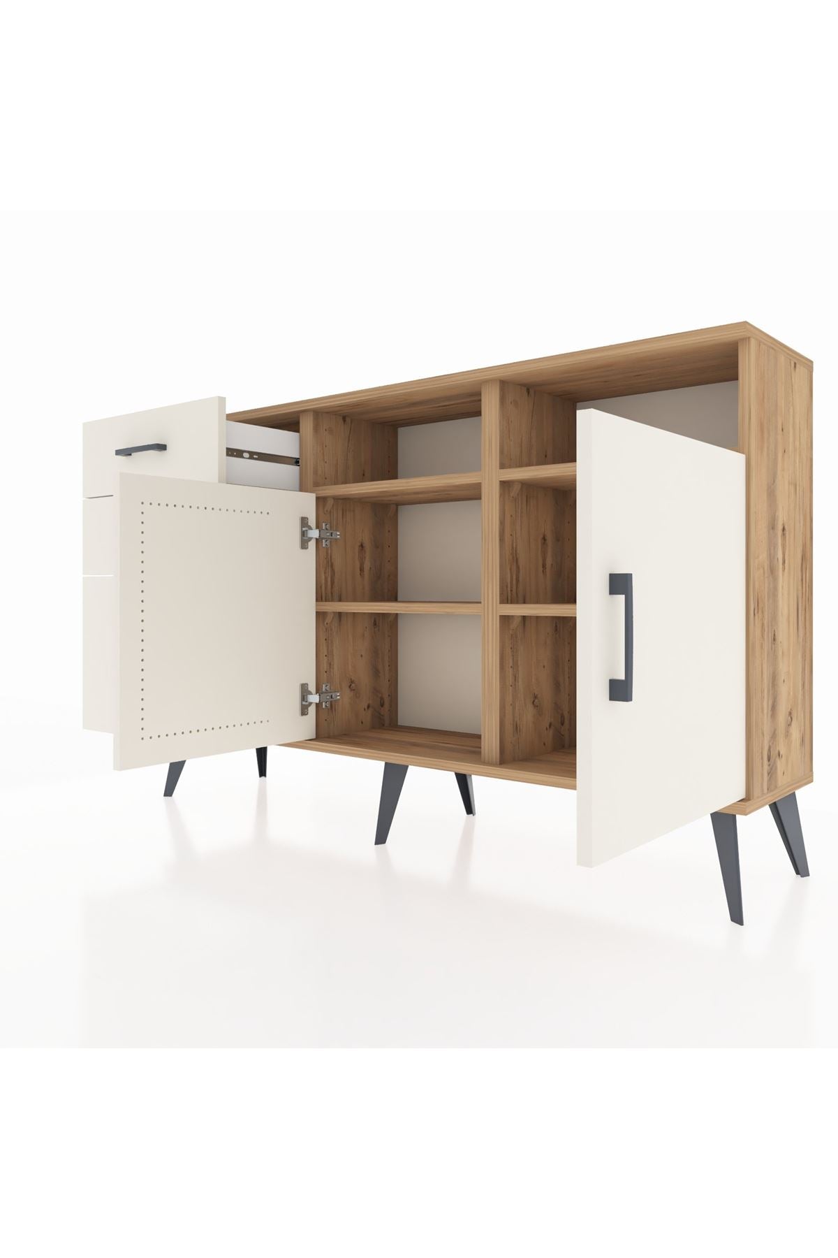 Arges Konsol 4 Raflı 3 Çekmeceli 2 Kapaklı 132x30x83 - S144M045V22A
