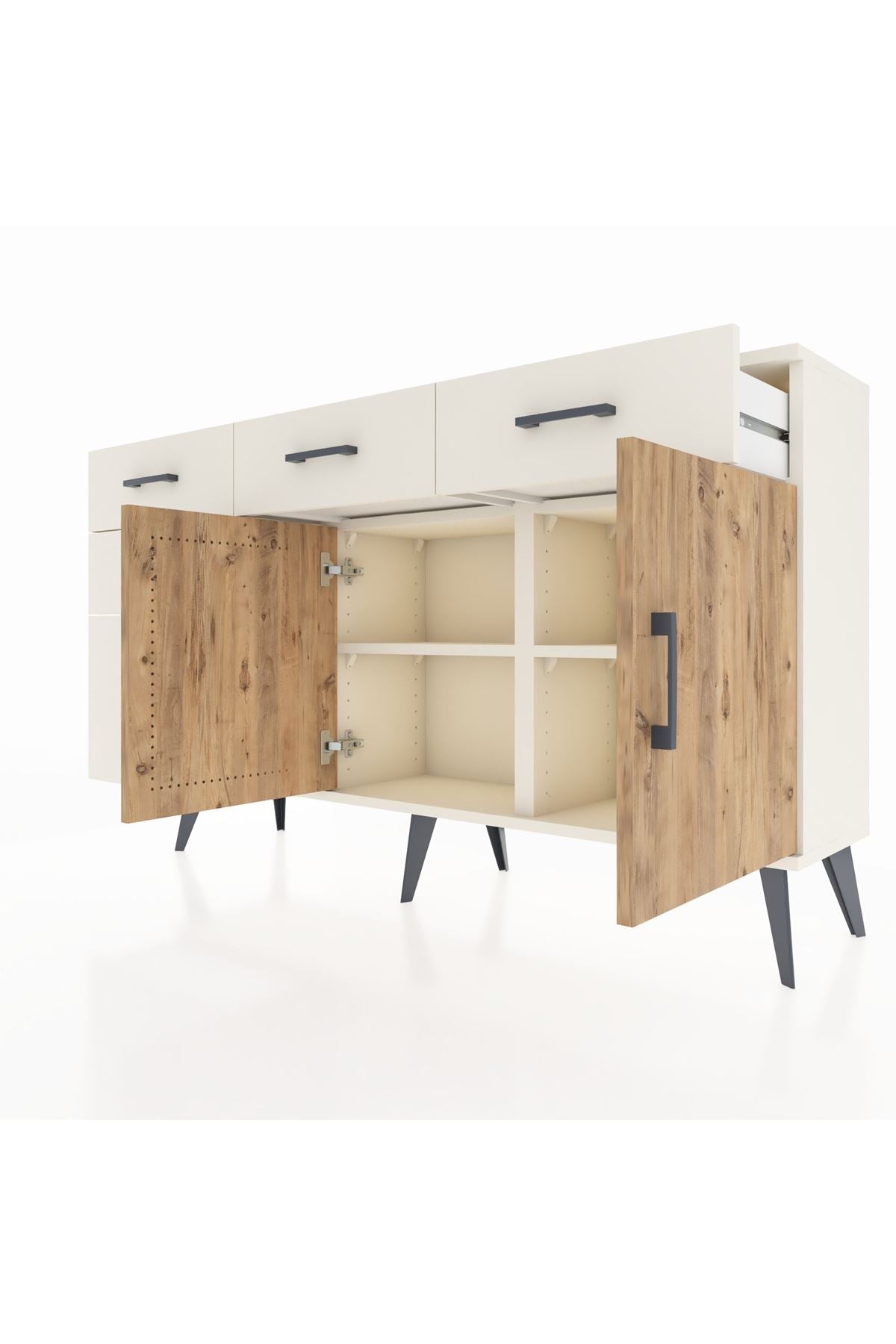 Arges Konsol 2 Raflı 5 Çekmeceli 2 Kapaklı 132x30x83 - S144M046V01A