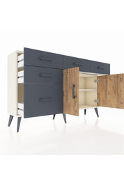 Arges Konsol 2 Raflı 5 Çekmeceli 2 Kapaklı 132x30x83 - S144M046V02A