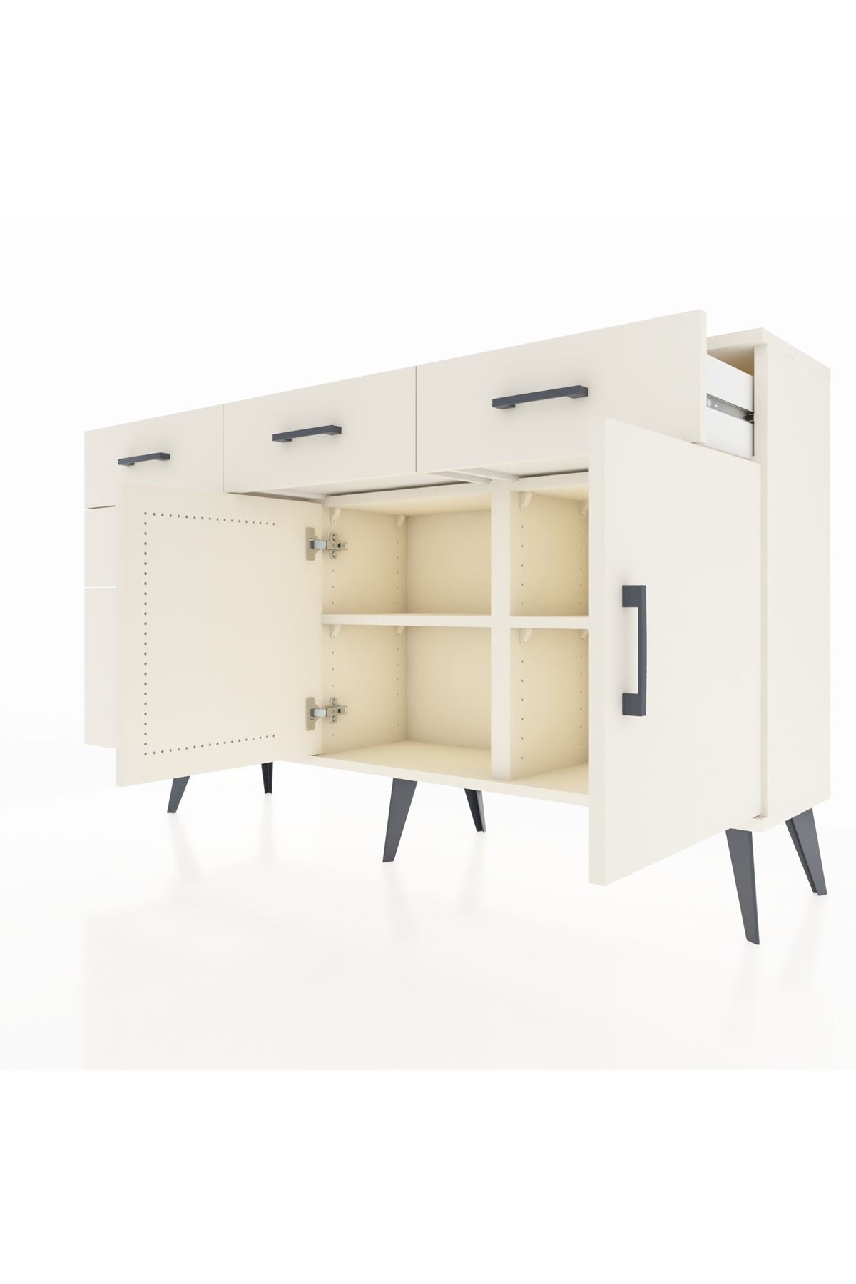 Arges Konsol 2 Raflı 5 Çekmeceli 2 Kapaklı 132x30x83 - S144M046V04A