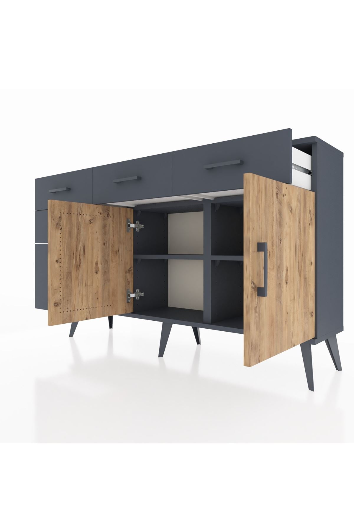 Arges Konsol 2 Raflı 5 Çekmeceli 2 Kapaklı 132x30x83 - S144M046V11A