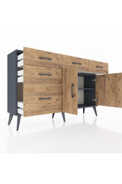 Arges Konsol 2 Raflı 5 Çekmeceli 2 Kapaklı 132x30x83 - S144M046V12A