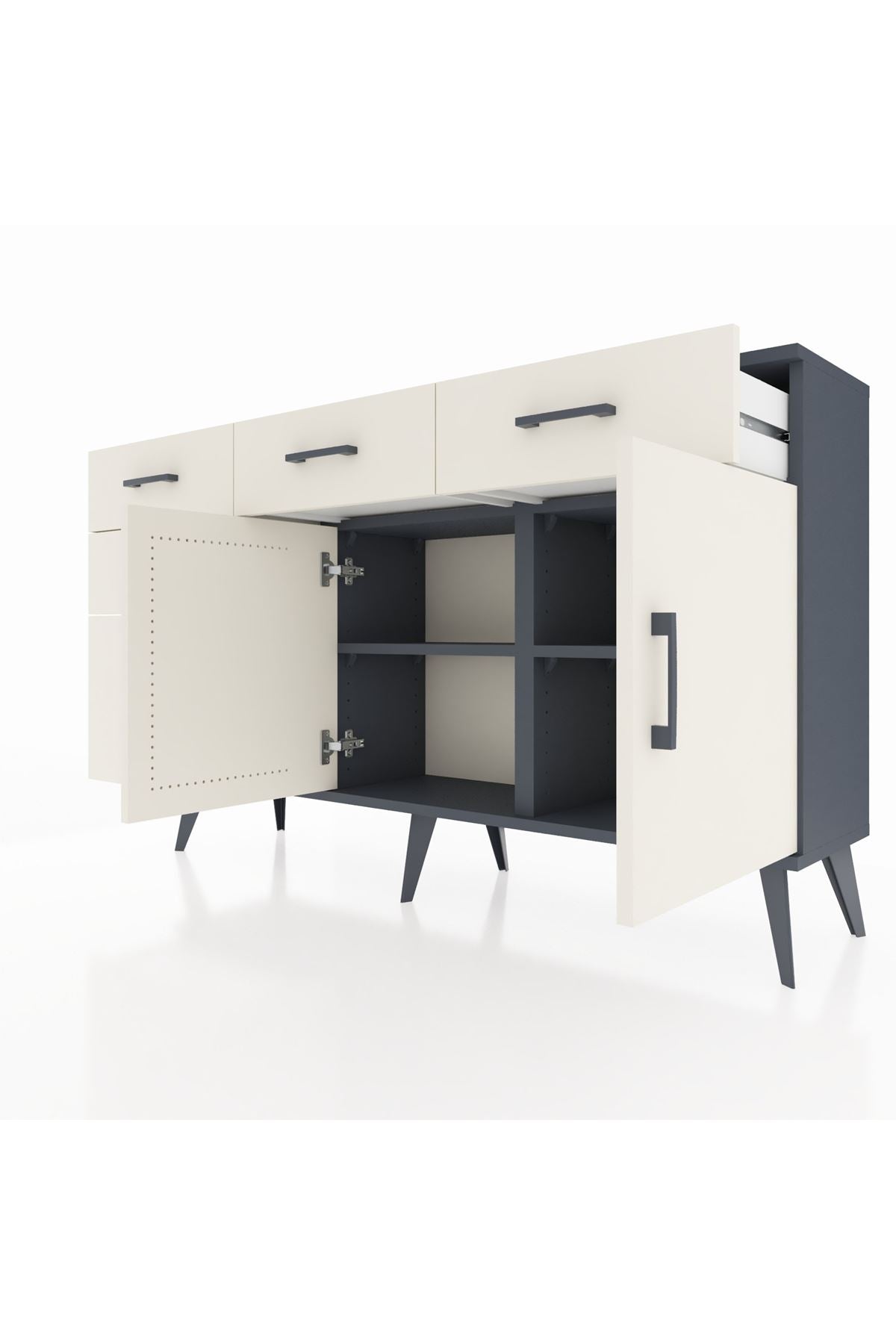 Arges Konsol 2 Raflı 5 Çekmeceli 2 Kapaklı 132x30x83 - S144M046V13A