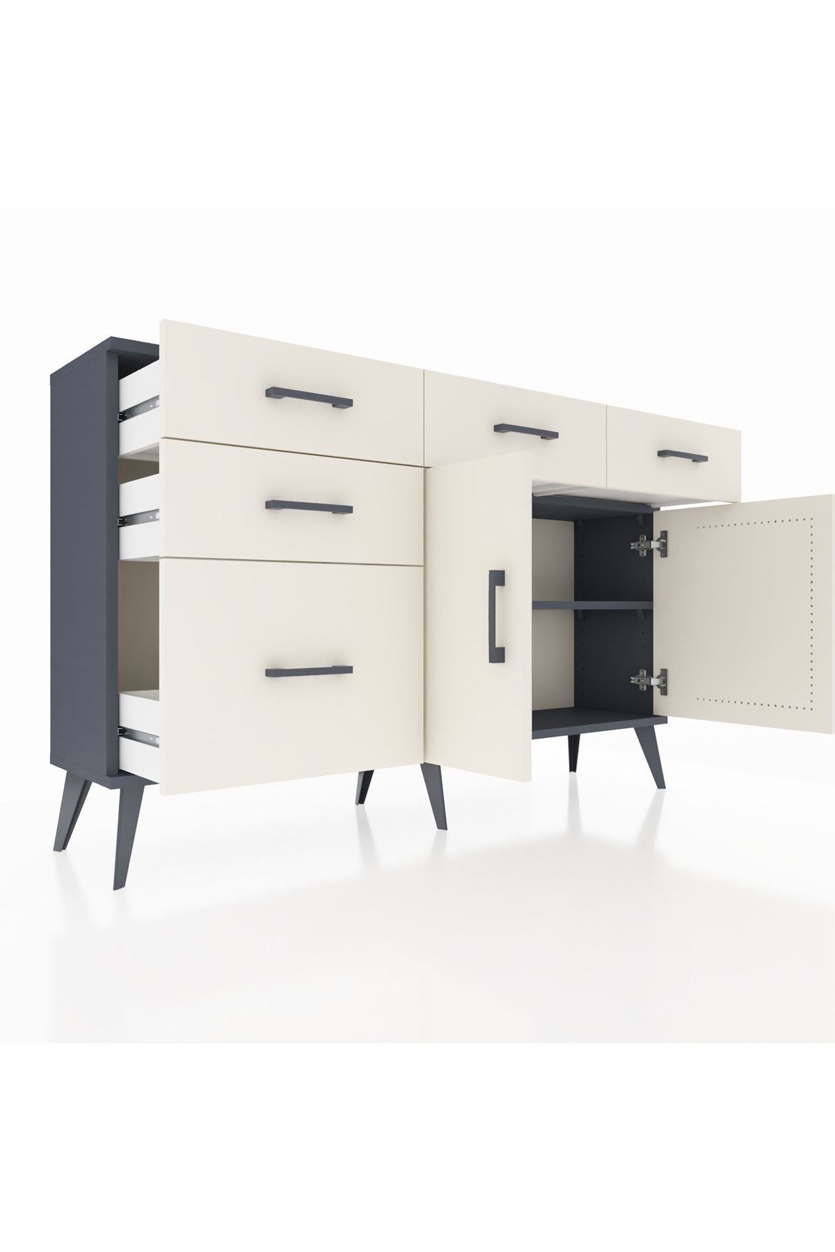 Arges Konsol 2 Raflı 5 Çekmeceli 2 Kapaklı 132x30x83 - S144M046V13A