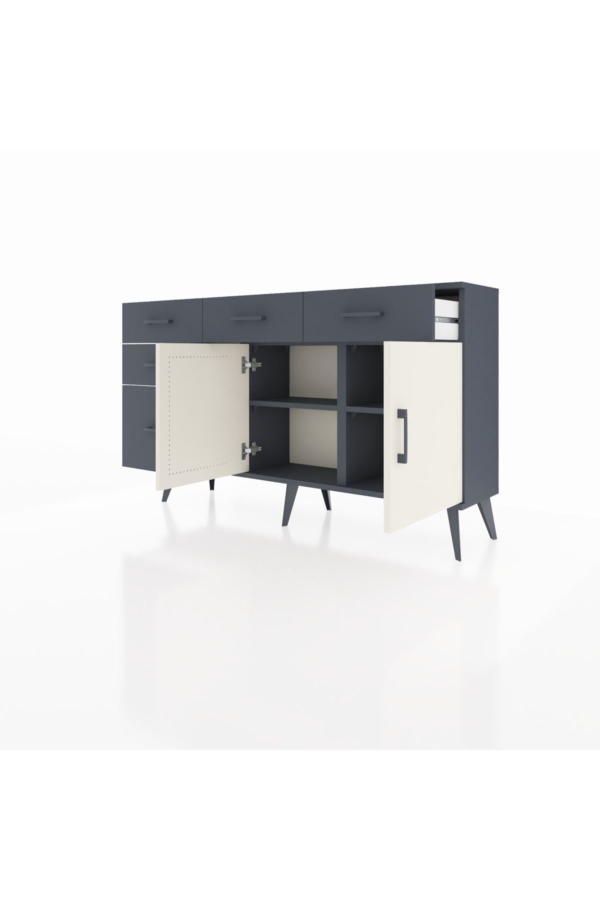 Arges Konsol 2 Raflı 5 Çekmeceli 2 Kapaklı 132x30x83 - S144M046V14A