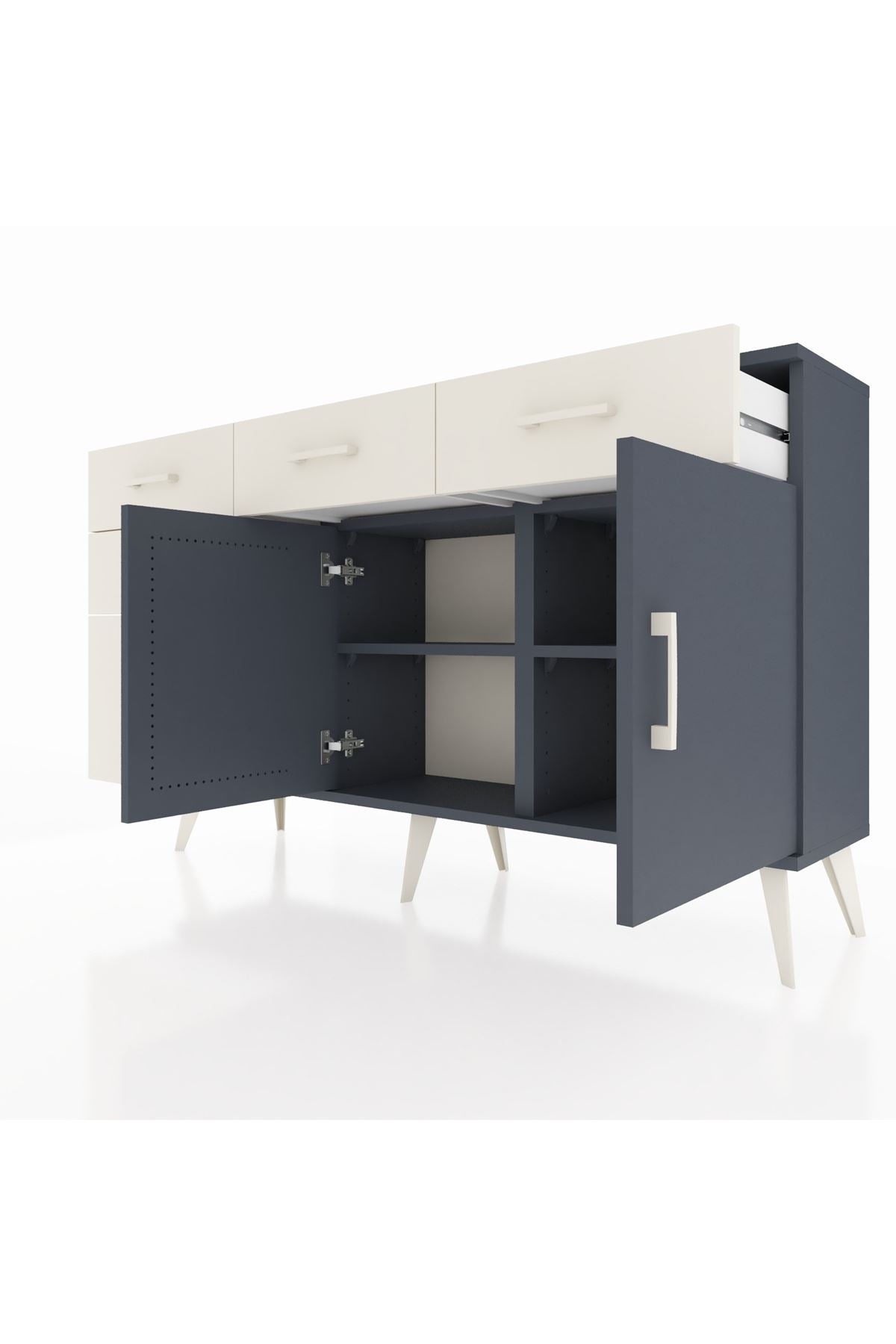 Arges Konsol 2 Raflı 5 Çekmeceli 2 Kapaklı 132x30x83 - S144M046V16A