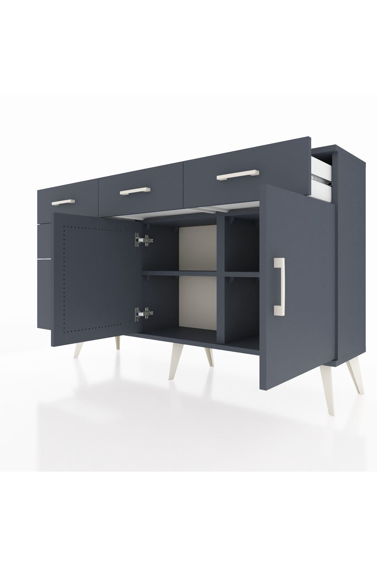 Arges Konsol 2 Raflı 5 Çekmeceli 2 Kapaklı 132x30x83 - S144M046V17A