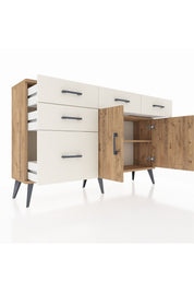 Arges Konsol 2 Raflı 5 Çekmeceli 2 Kapaklı 132x30x83 - S144M046V19A