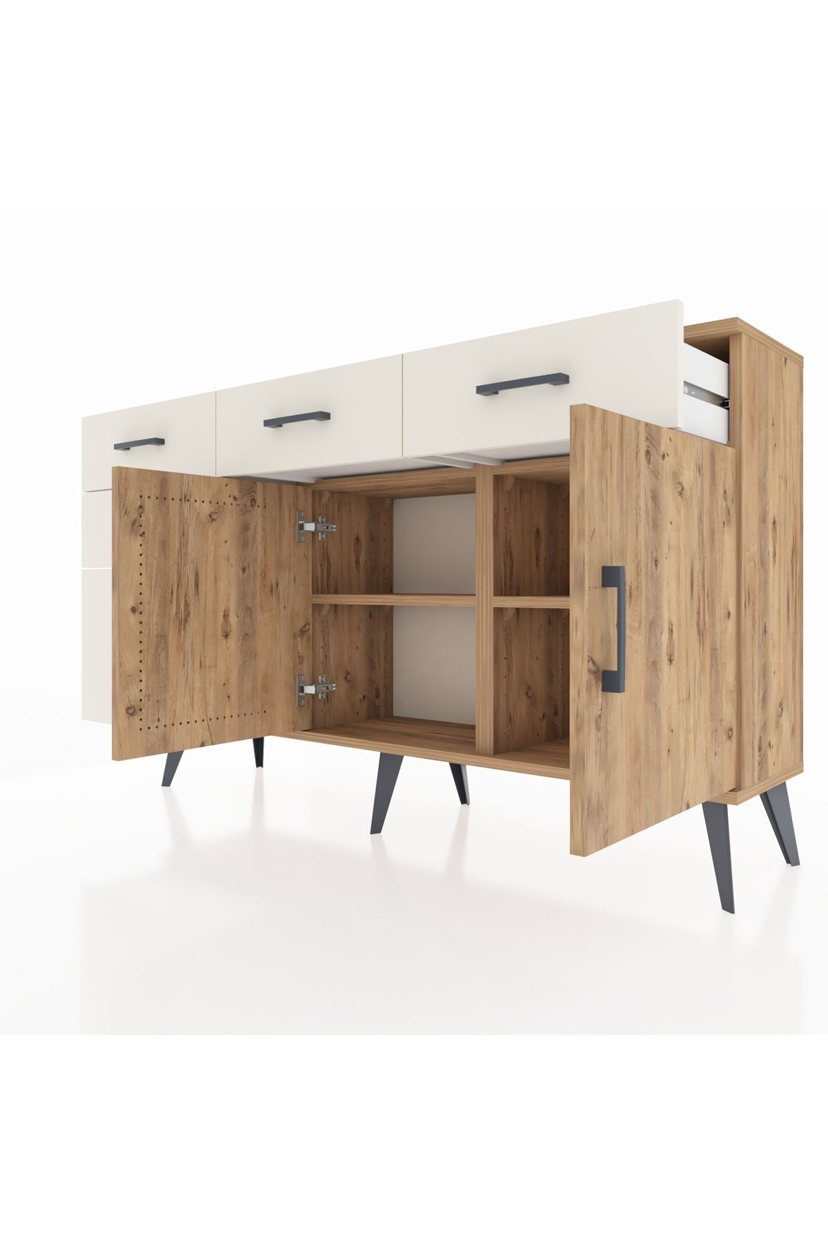 Arges Konsol 2 Raflı 5 Çekmeceli 2 Kapaklı 132x30x83 - S144M046V19A