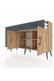 Arges Konsol 2 Raflı 5 Çekmeceli 2 Kapaklı 132x30x83 - S144M046V20A