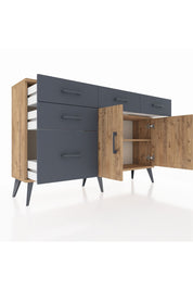 Arges Konsol 2 Raflı 5 Çekmeceli 2 Kapaklı 132x30x83 - S144M046V20A