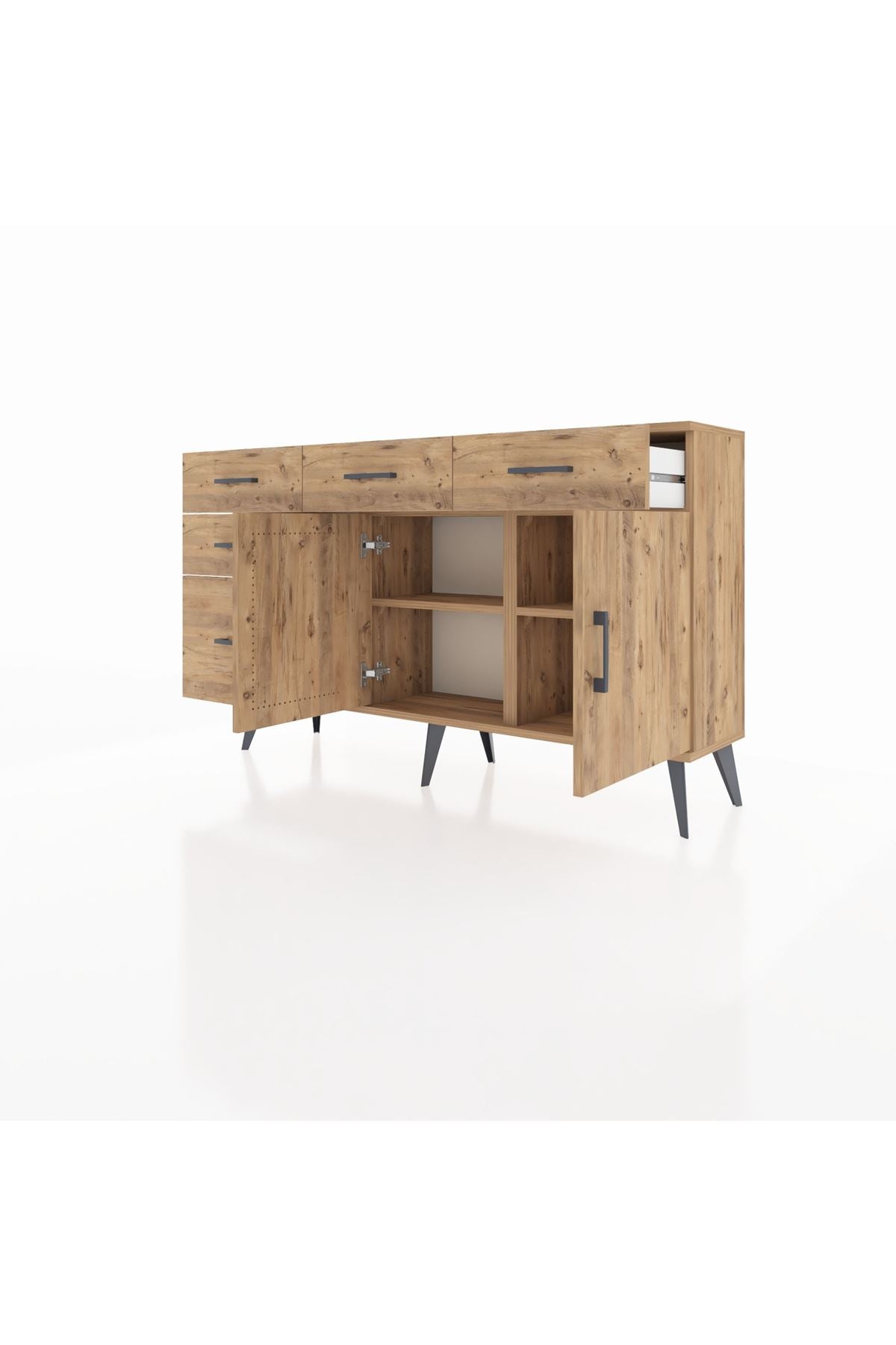 Arges Konsol 2 Raflı 5 Çekmeceli 2 Kapaklı 132x30x83 - S144M046V21A