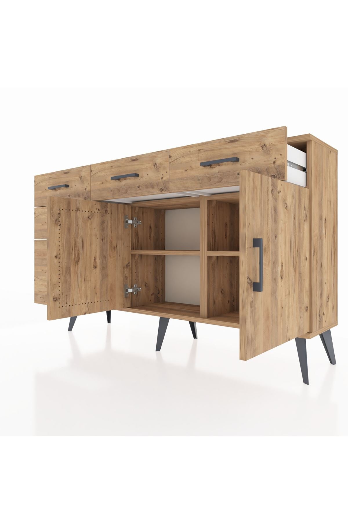 Arges Konsol 2 Raflı 5 Çekmeceli 2 Kapaklı 132x30x83 - S144M046V21A